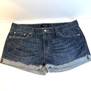 Junior Girls Levi’s Rolled Cuff Denim Boyfriend Shorts Size 11